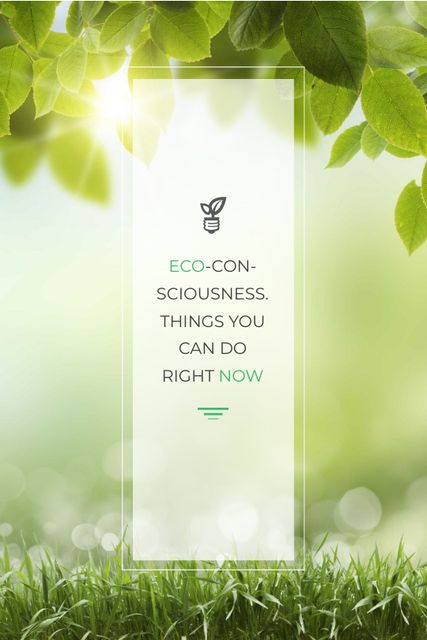 Eco Technologies Concept Light Bulb with Leaves Tumblr Design Template