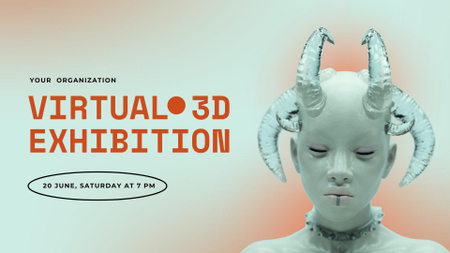 Plantilla de diseño de Virtual Exhibition Announcement Full HD video 