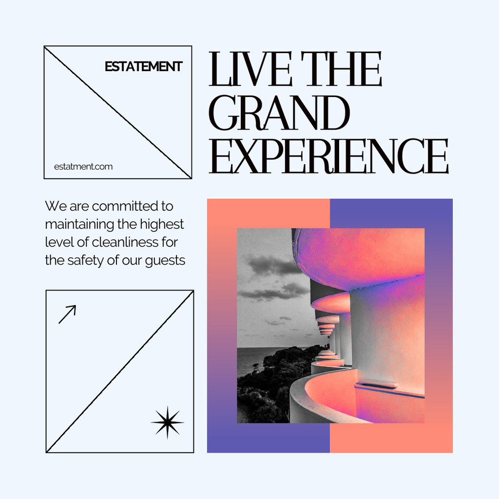 Template di design Hotel Opening Announcement on Gradient Instagram