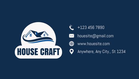 Climate Control for House on Blue Business Card US Design Template