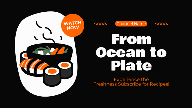 Fresh Seafood for Asian Food Recipes Youtube Thumbnail Design Template
