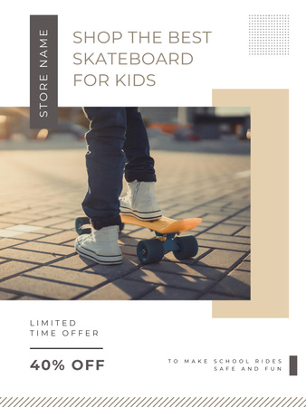 Platilla de diseño Offer of Best Skateboards for Kids Poster US