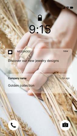 Template di design Annuncio della collezione di gioielli in oro Instagram Story
