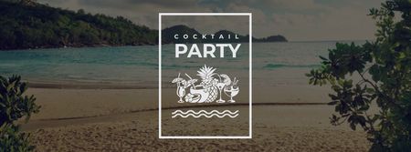 Summer Party Inspiration Palm Trees by Sea Facebook cover Design Template
