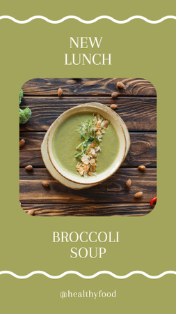 Plantilla de diseño de Green Soup for Lunch Time Instagram Story 