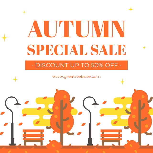Modèle de visuel Special Autumn Sale on Orange - Animated Post