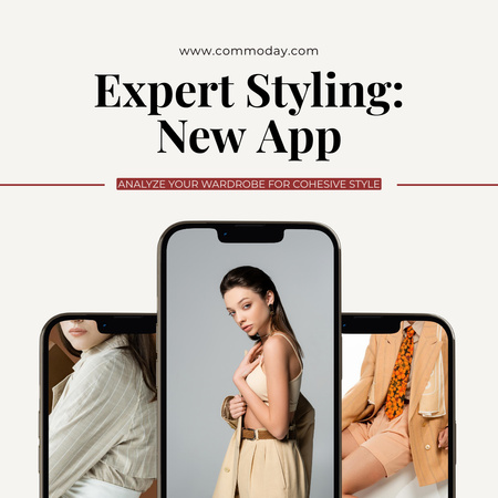 Template di design Applicazione mobile per lo styling esperto Instagram