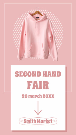 Second Hand fair Announcement With Hoodie Instagram Story Design Template