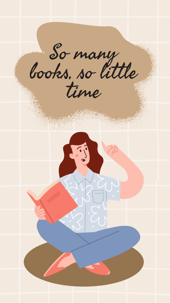 Inspirational Phrase about Reading Books Instagram Story tervezősablon
