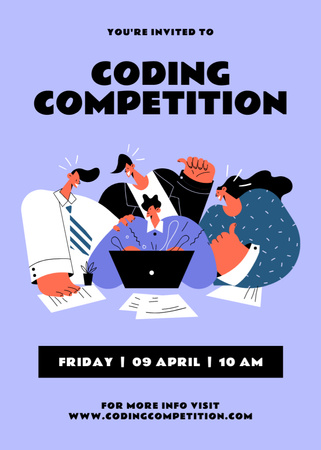 People on Coding Competition Invitation Design Template
