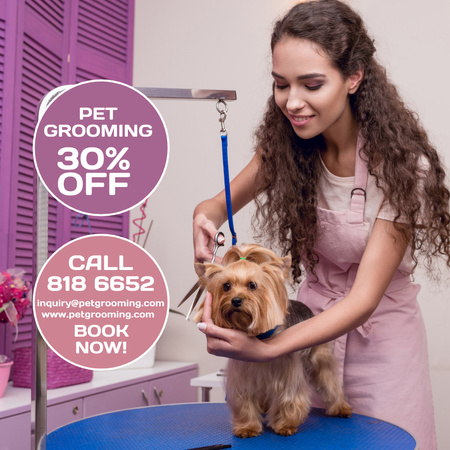 Discount on Pet Grooming Services Instagram Design Template