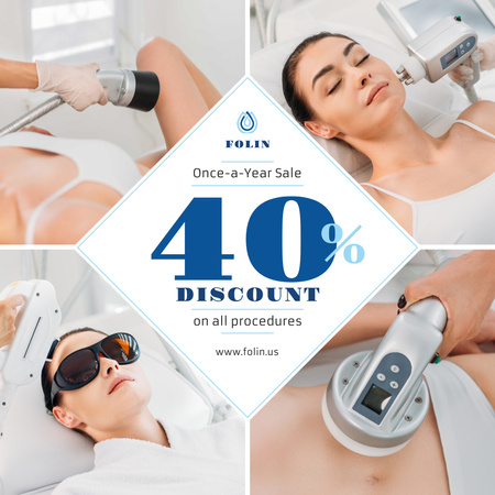 Salon Offer Woman at Laser Hair Removal Instagram Design Template
