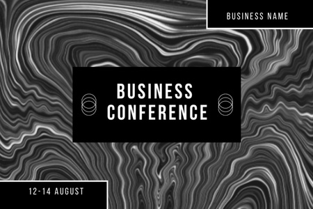 Business Conference Abstract Black Postcard 4x6in Design Template
