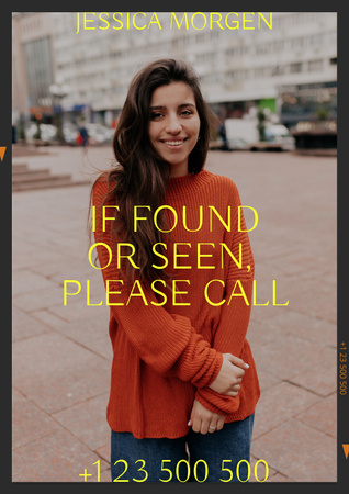 Announcement of Missing Young Girl Poster Modelo de Design