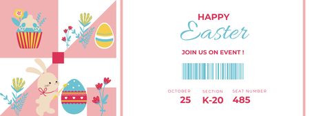 Happy Easter Event Announcement Ticket Design Template