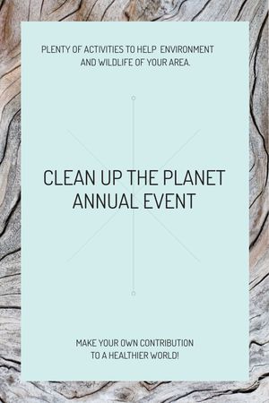 Ecological event announcement on wooden background Tumblr tervezősablon