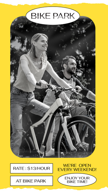 Designvorlage Leisure in Bicycle Park für Instagram Story
