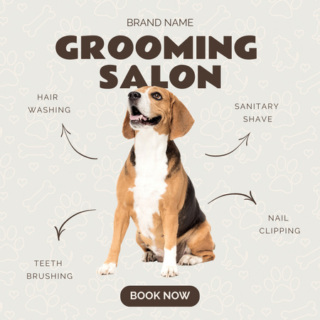 Grooming Salon for Dog Instagram AD Design Template