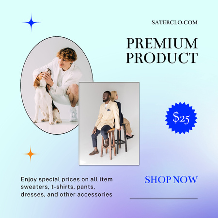 Platilla de diseño Fashion Sale Ad with Premium Products Instagram