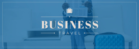 Бизнесмен с чемоданом путешествия Tumblr – шаблон для дизайна
