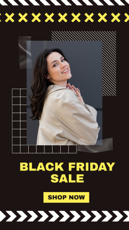 Black Friday Female Outfit Sale Instagram Story Design Template