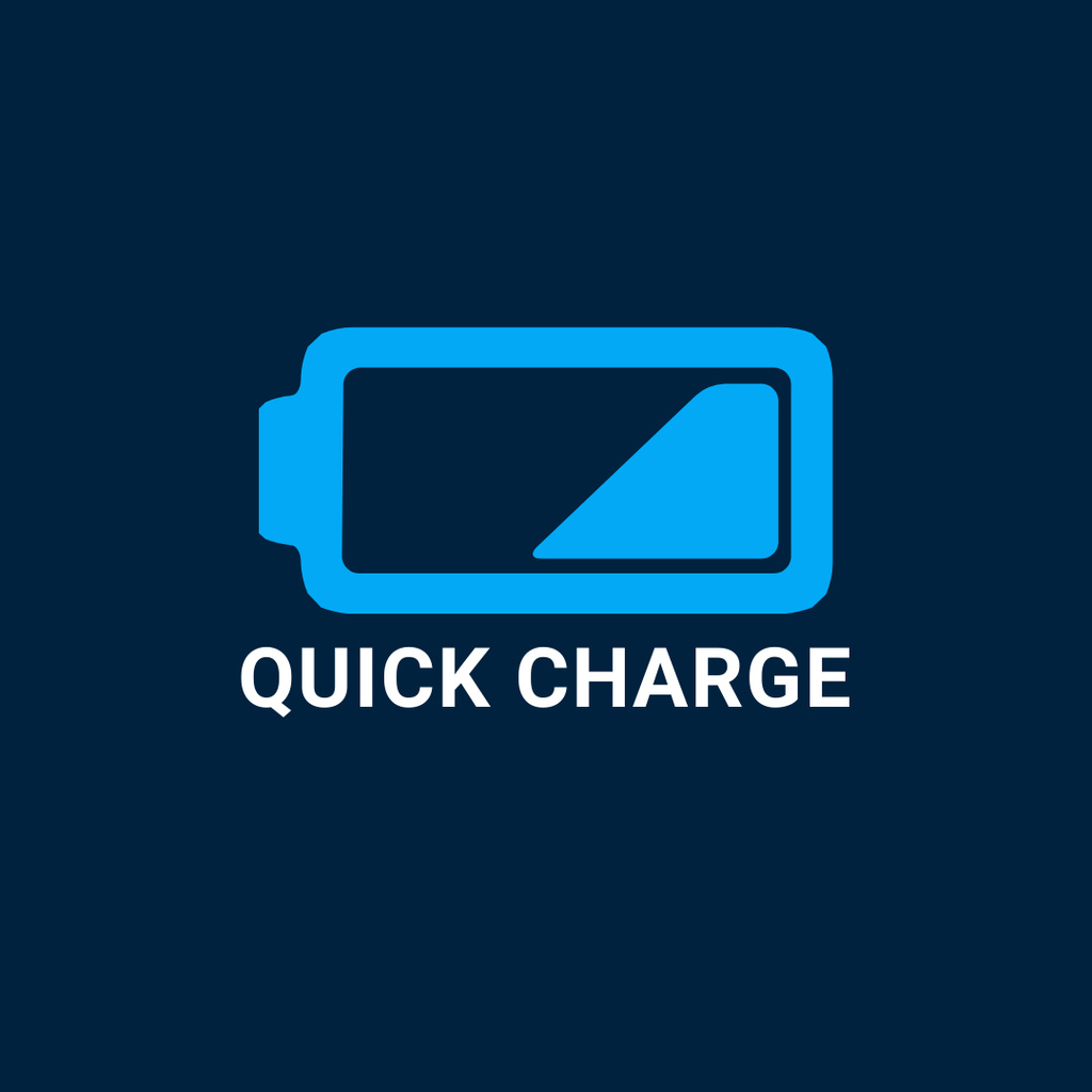 Emblem with Charging Battery Logo 1080x1080px Modelo de Design
