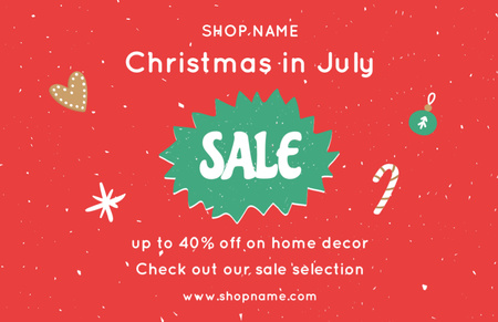 Sparkling July Christmas Items Sale Announcement Flyer 5.5x8.5in Horizontal Design Template
