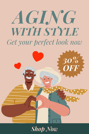 Platilla de diseño Stylish Outfit With Discount And Illustration Pinterest
