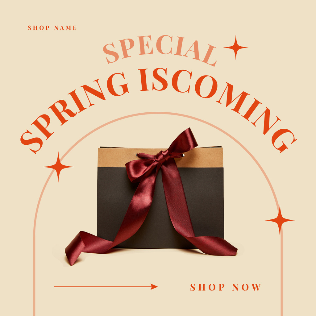 Spring Gift Sale Announcement Instagram AD Design Template