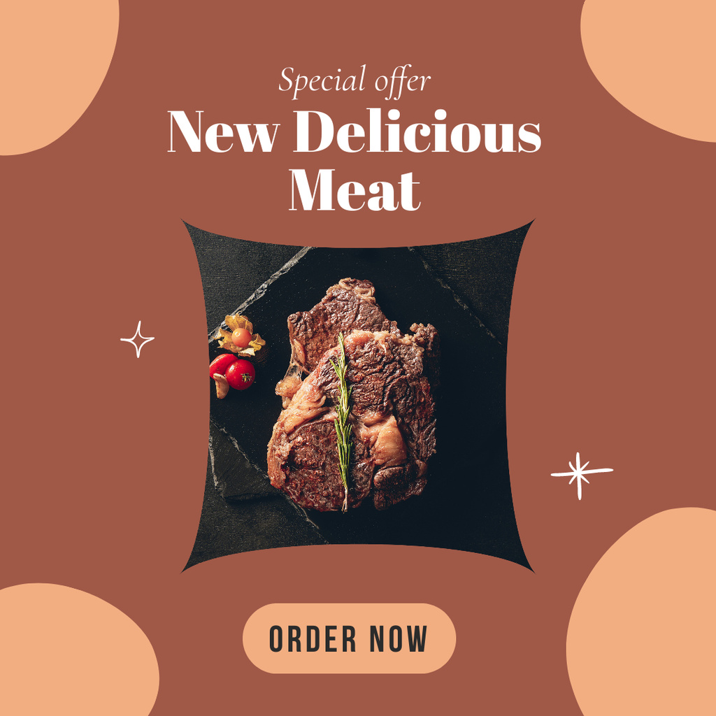 Designvorlage Exclusively Cooked Meat Offer für Instagram