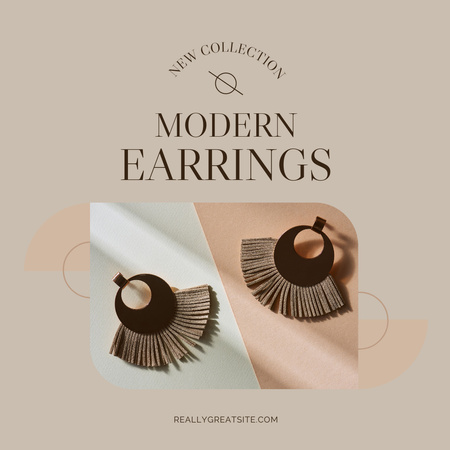 Earrings Ad from New Collection Instagram Design Template