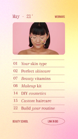 Plantilla de diseño de anuncio de cuidado de la piel con flores en la cara de la niña Instagram Video Story 