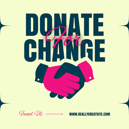 Illustration of Handshake at Charity Event Instagram AD Design Template