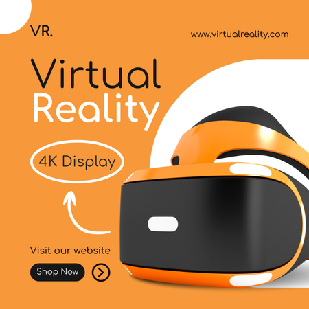 Virtual Reality Glasses Sale Ad in Orange Instagram Design Template