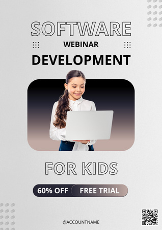 Webinar Topic about Software Development Poster Modelo de Design