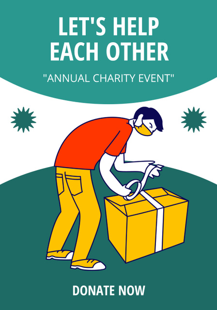 Plantilla de diseño de Annual Charity Event Announcement with Volunteer Poster 28x40in 