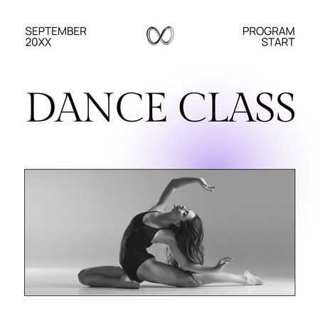 Ad of Dance Classes with Woman doing Stretching Instagram Design Template