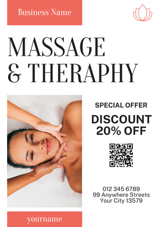 Special Discount Offer for Massage Services Poster tervezősablon