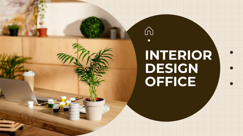 Office Interior Design Beige Youtube Thumbnail Design Template