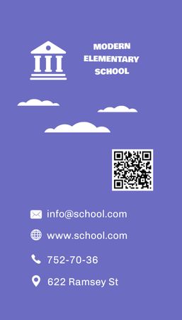 Advertising Modern Elementary School Business Card US Vertical Design Template