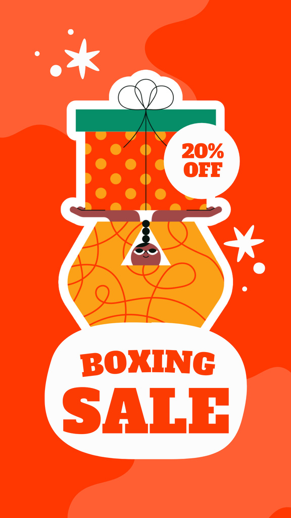 Boxing Day Discounts Announcement on Orange Instagram Story Design Template