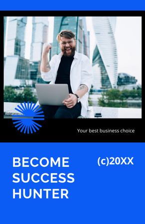Szablon projektu Business Conference announcement with happy Man Flyer 5.5x8.5in