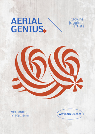 Anúncio de show de circo com espiral listrada Poster Modelo de Design