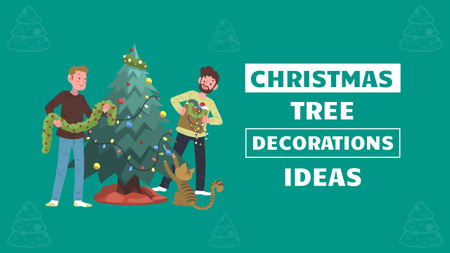 Ontwerpsjabloon van Youtube Thumbnail van Christmas Tree Decoration Ideas Green