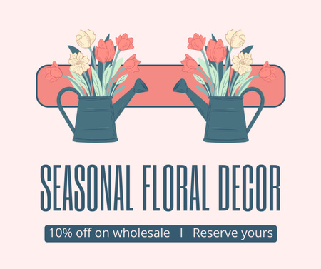 Platilla de diseño Full Seasonal Floral Decor Sale Facebook