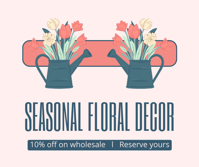 Full Seasonal Floral Decor Sale Facebook Πρότυπο σχεδίασης