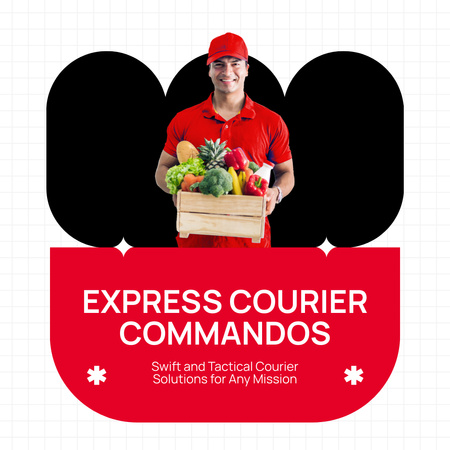 Express Delivery of Food Animated Post Design Template