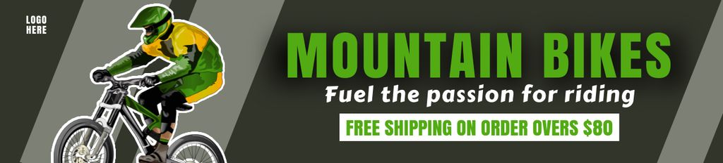 Mountain Bikes with Free Shipping Ebay Store Billboard Design Template
