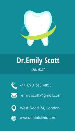 Modèle de visuel Offre de services de dentiste - Business Card US Vertical