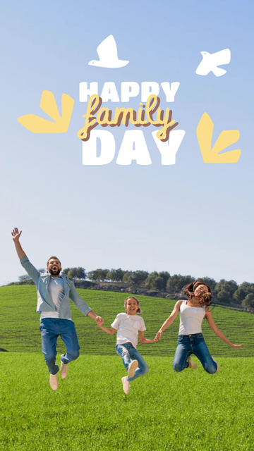Happy Family Playing on Nature Instagram Story Design Template